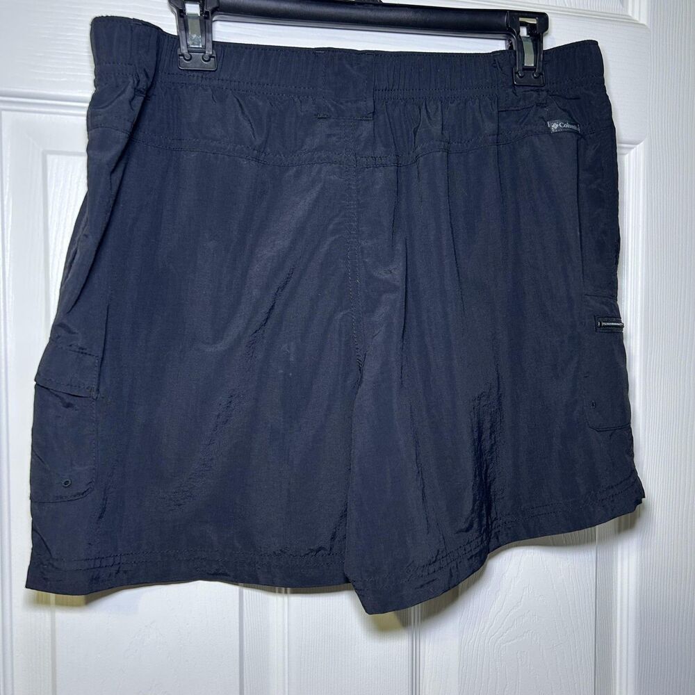 Columbia Shorts Women's Large Black Nylon Lined Cargo Pockets Elastic Waist